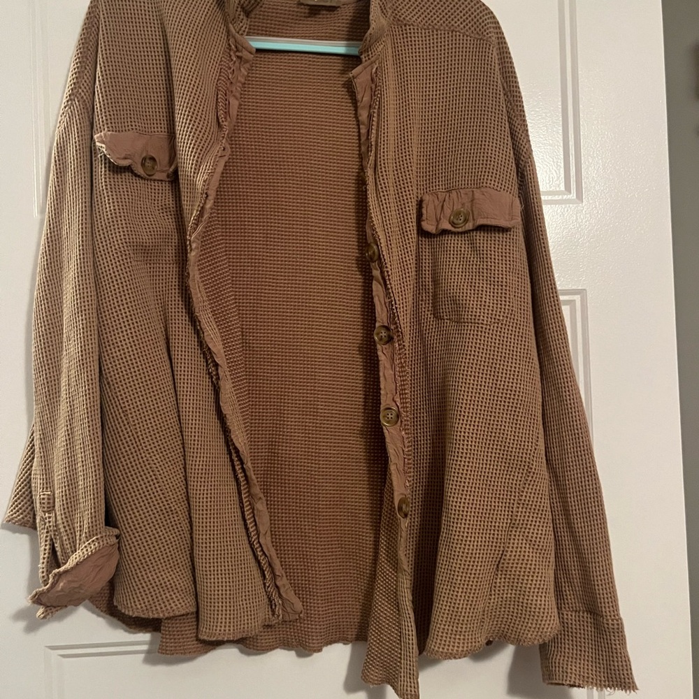 BiBi Brown Waffle Knit Top